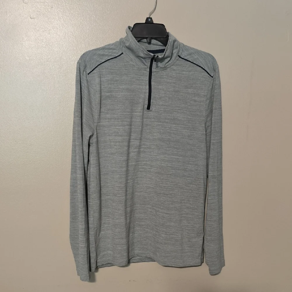 J.Crew Performamce Mens Lightweight Pullover Quarter Zip Gray Size Medium
